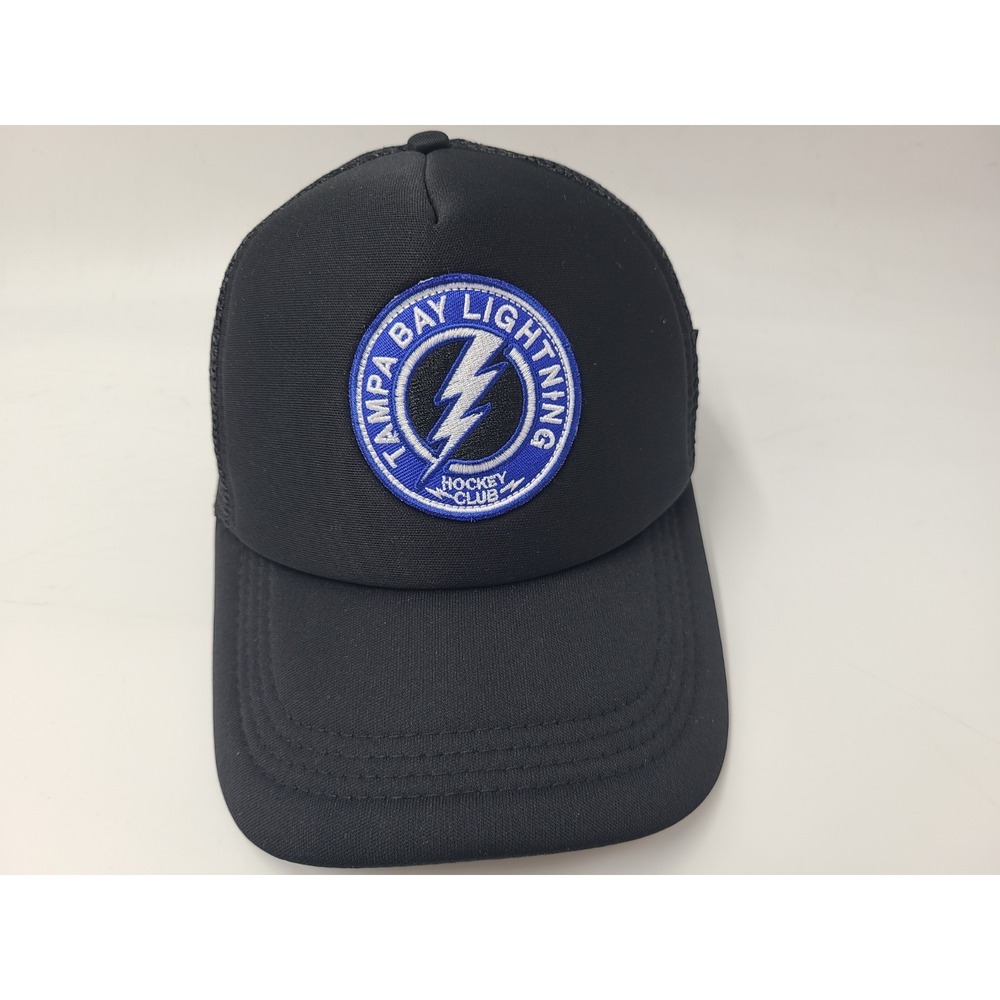 Tampa Bay Lightning GTE Financial Mesh Trucker Snapback Hat Cap SGA NHL Black